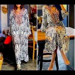 Zara Embroidered Caftan Dress